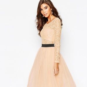Sheer Lace Tutu Dress Waistband & Tulle Skirt